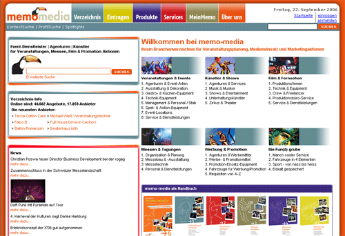News und wichtige Termine zum Thema Eventmarketing findet man in Zukunft bei memo-media.de
