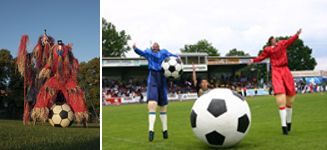 Fu�ball WM in S�dafrika mit ZEBRA Stelzentheater