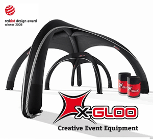 Skywalk mit flexiblem X-GLOO Eventzelt auf der ispo 2011