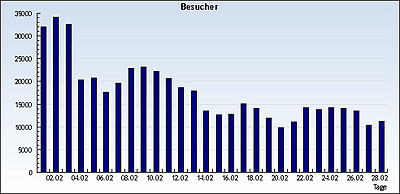 Eindeutige Besuche im Februar 2010