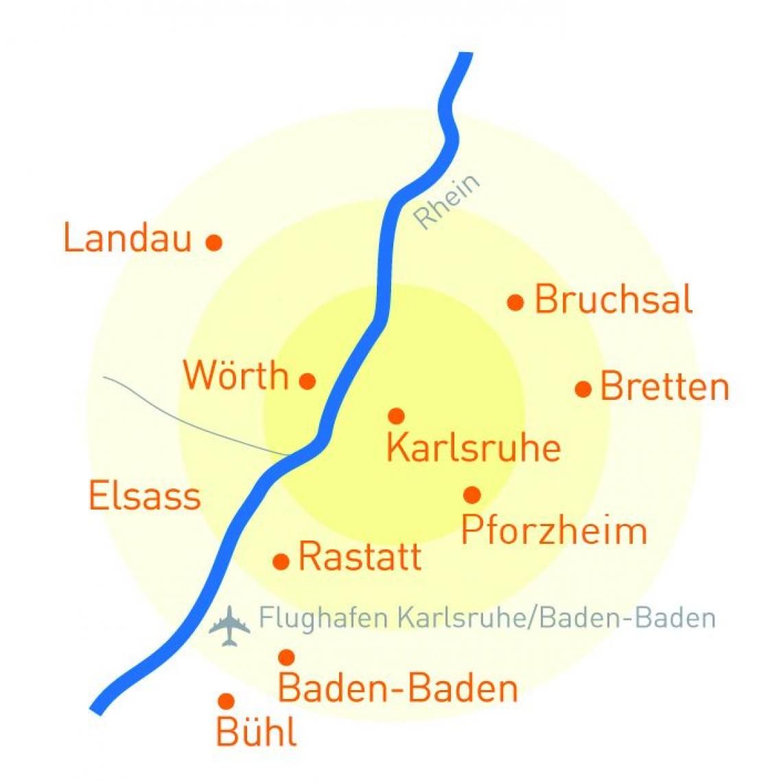 Karte Region Karlsruhe